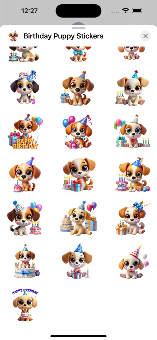 Screenshot #3 pour Birthday Puppy Stickers