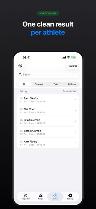 TapSplit – Coach Stopwatch Screenshot 6 of 8