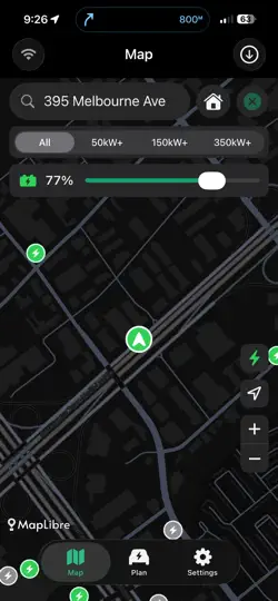 Screenshot von Electroute auf dem iPhone 6