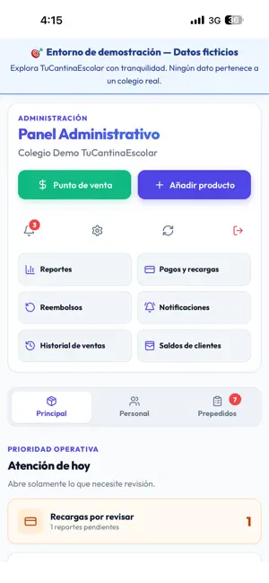 TuCantina Escolar screenshot 1