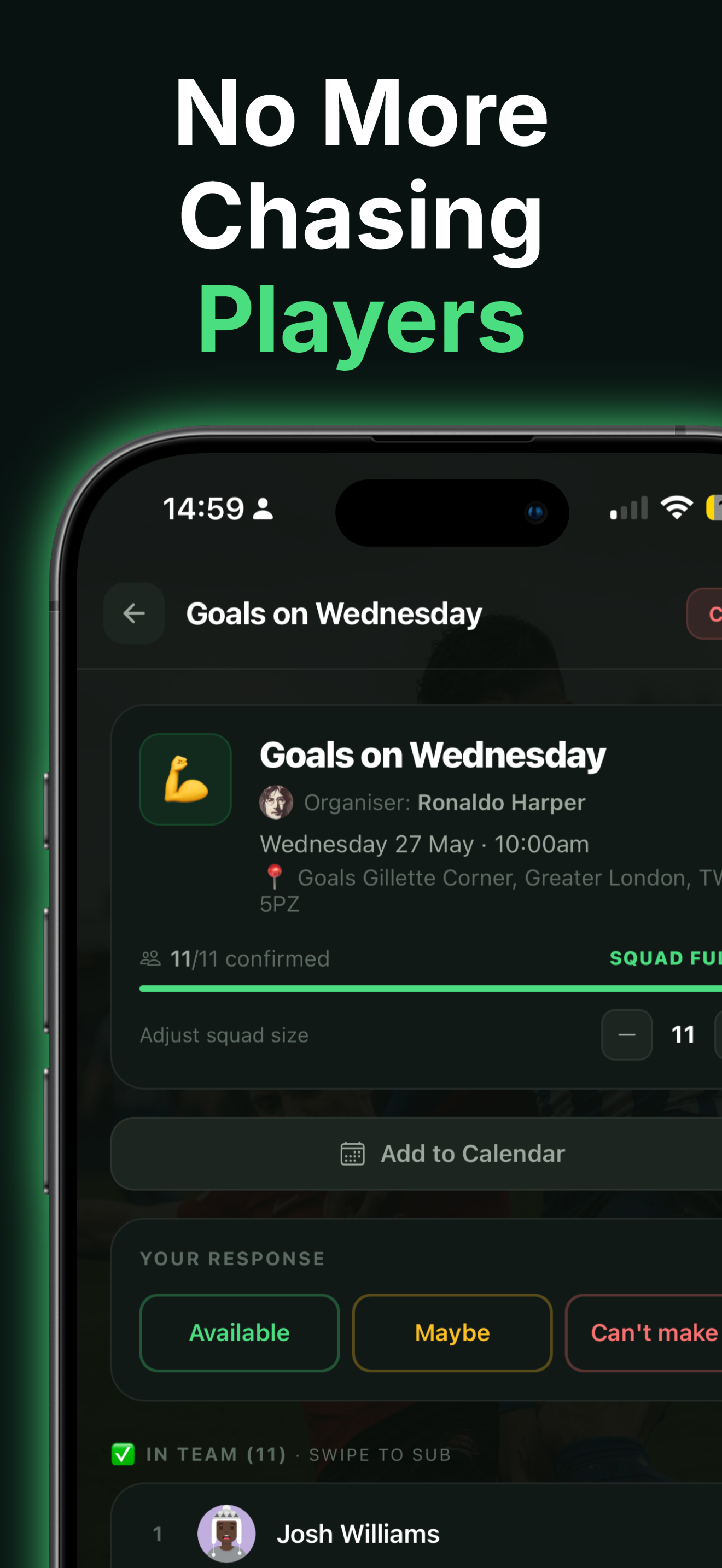 Tekkerz: Football Organiser screenshot 3