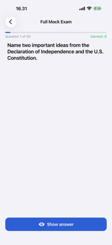 Citizenship Test 2026: USCIS iPhone screenshot