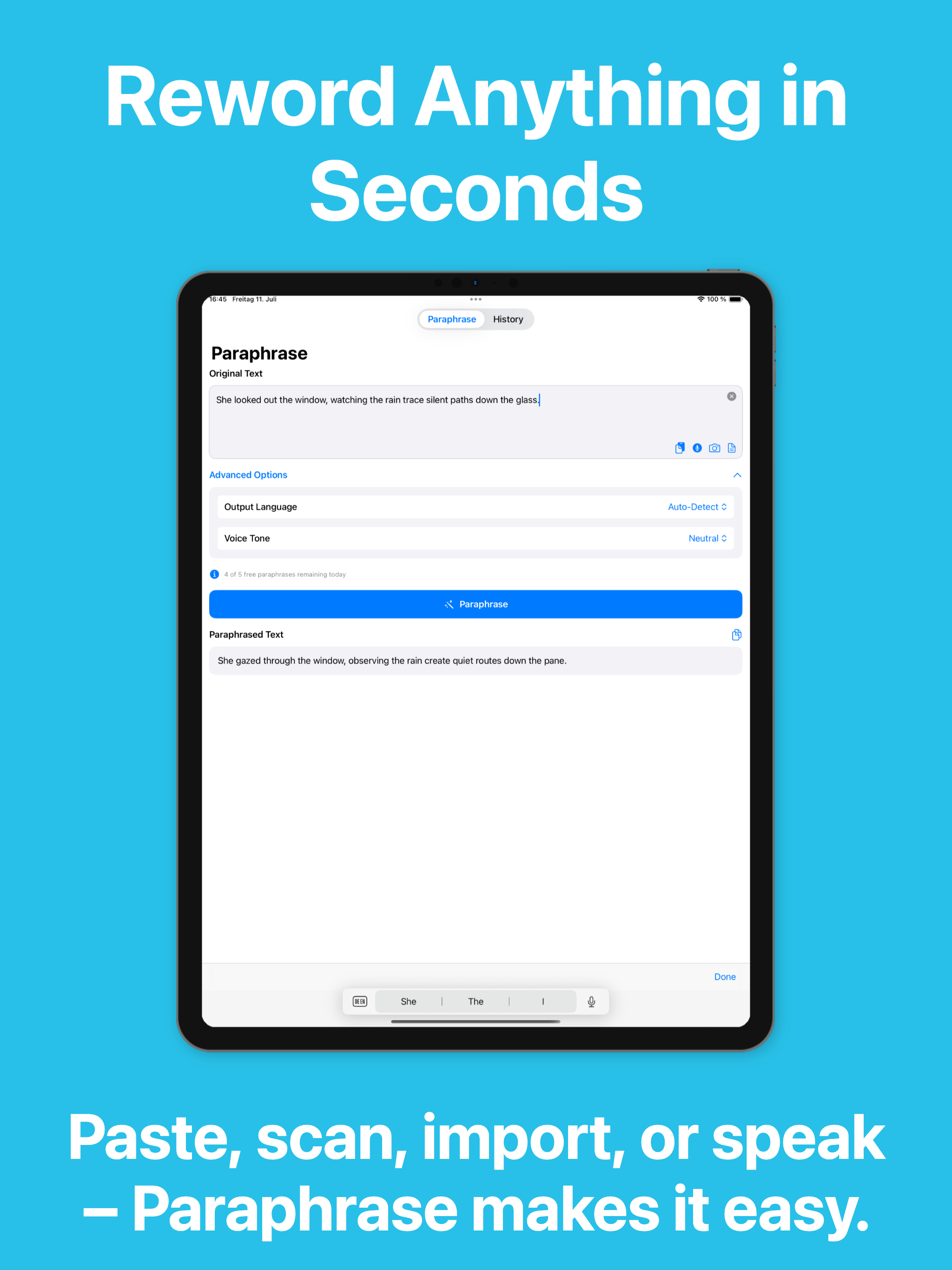 Paraphrase: Rewording Rewriter screenshot 4