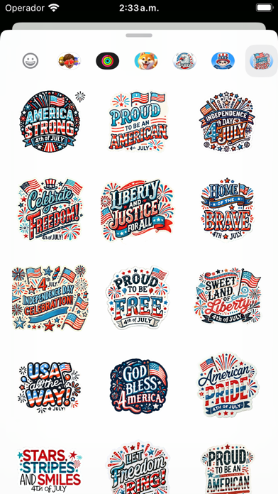 July 4th Stickers Phrases screenshot