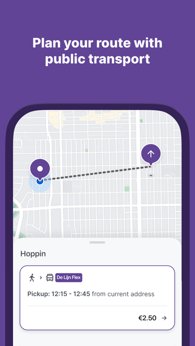 Hoppin reisplanner Screenshot