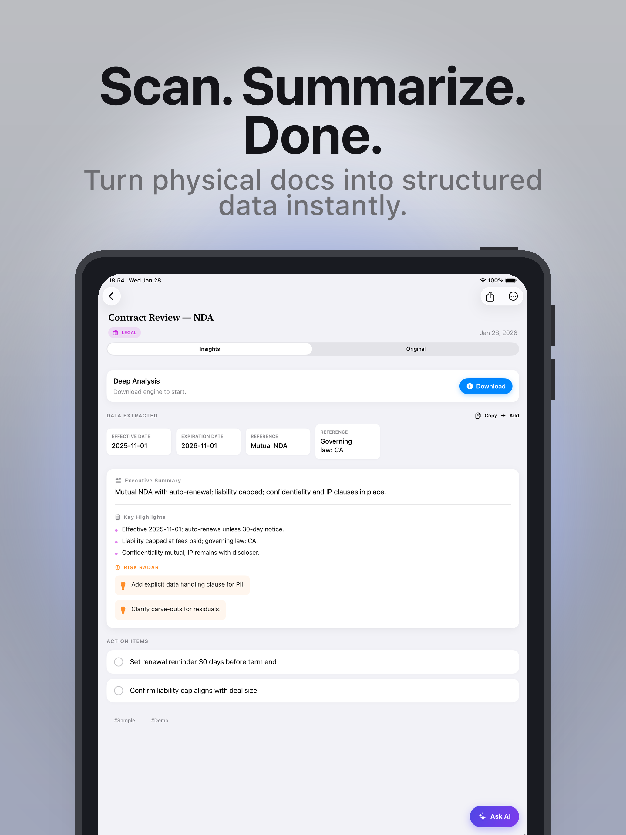 DocSnap: Scan & AI Summaries