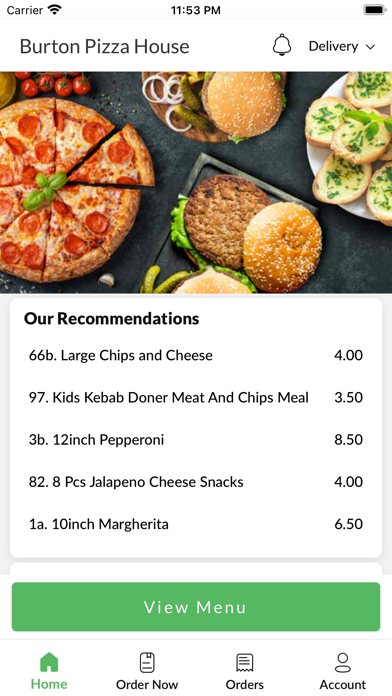 Burton Pizza House. Screenshot