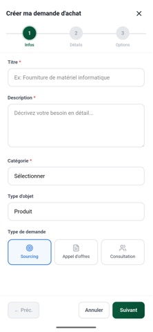 Procurement screenshot