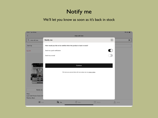 John Lewis & Partners iPad screenshot 10 - Shopping app