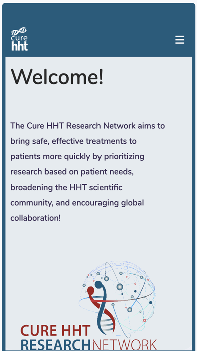 Cure HHT Research Network Hub Screenshot