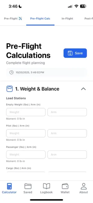 Pilot Logbook and Calculator screenshot 2