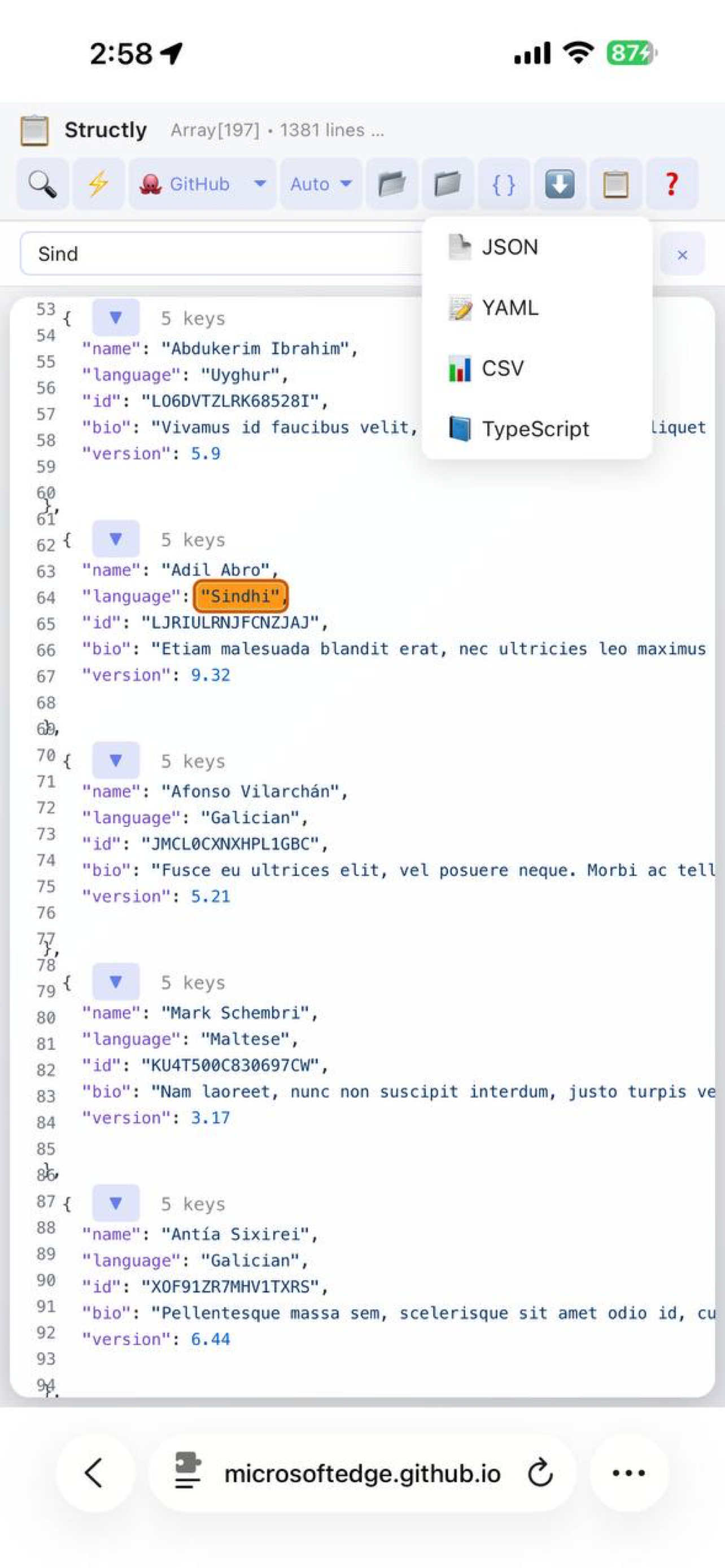 Structly - JSON Formatter