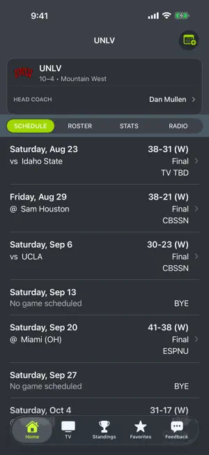 UNLV Football Schedules screenshot 1