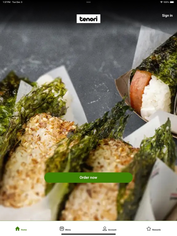 tenori iPad screenshot 1 - Food & Drink app