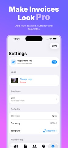 Invoice Maker: Estimate PDF iPhone screenshot