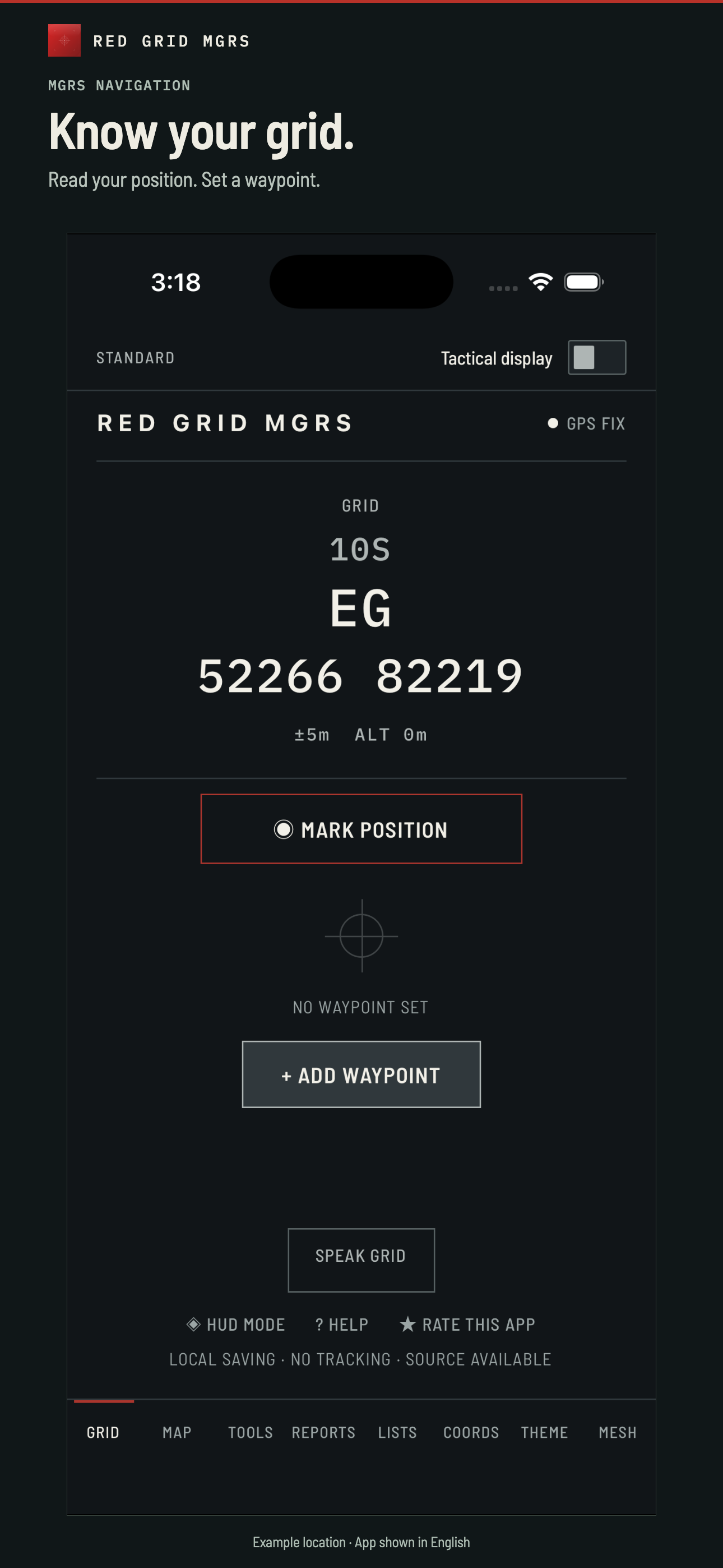 Red Grid MGRS - Military GPS