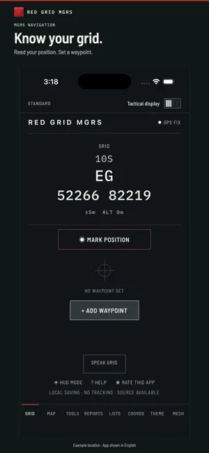 Red Grid MGRS - Military GPS screenshot 1