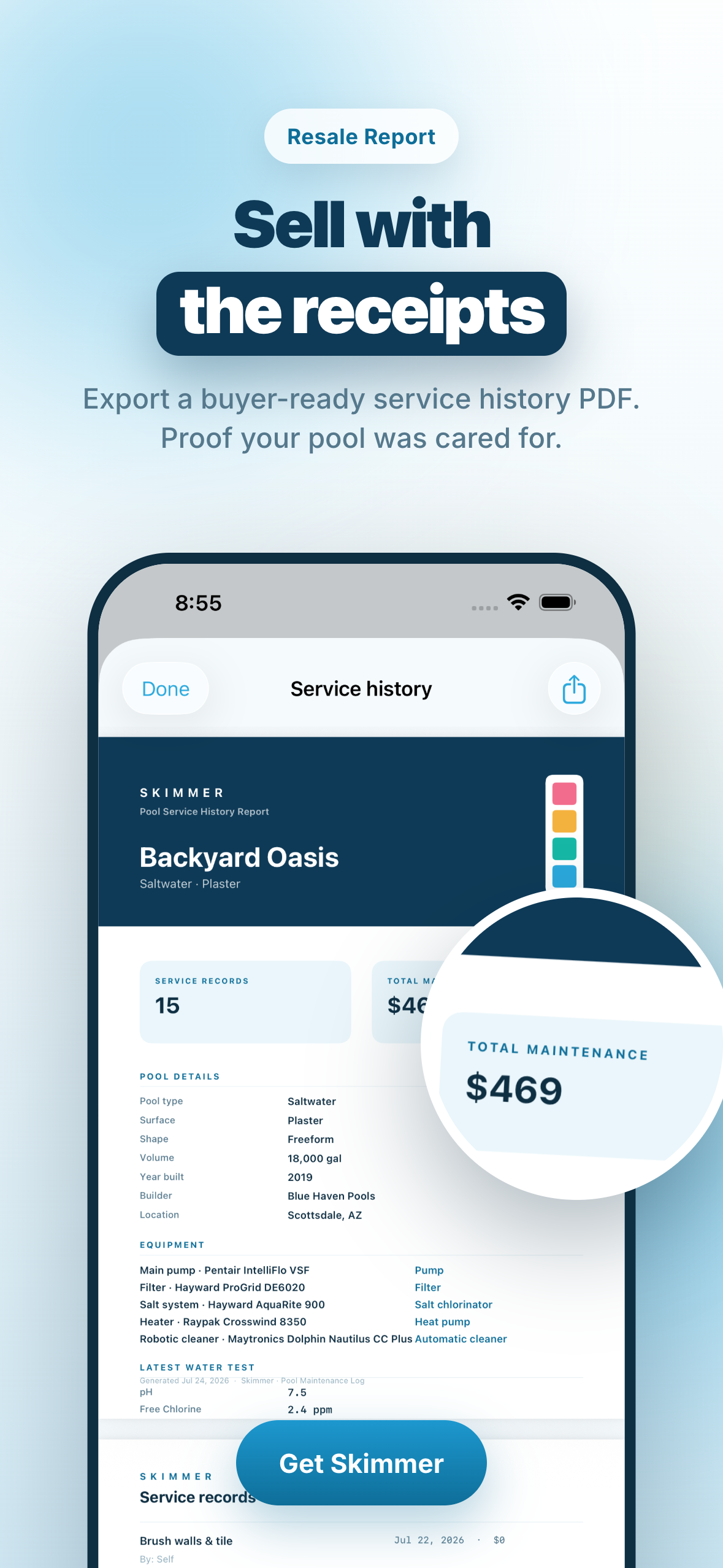 Skimmer: Pool Care Log screenshot 8