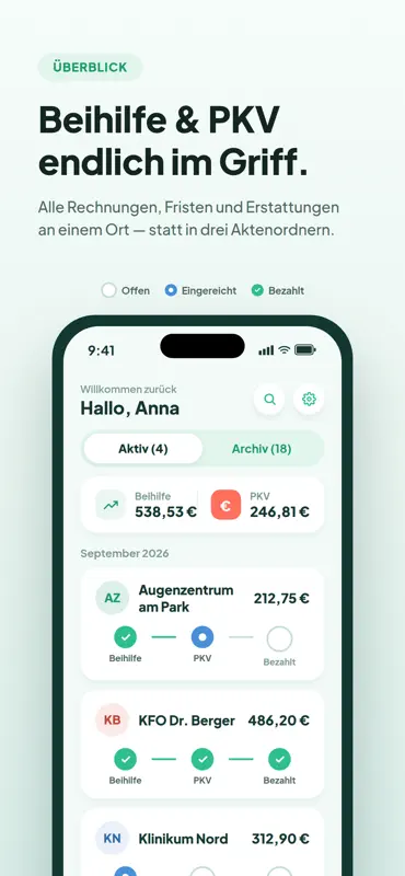 BeihilfeBuddy - Beihilfe & PKV screenshot 1 of 6