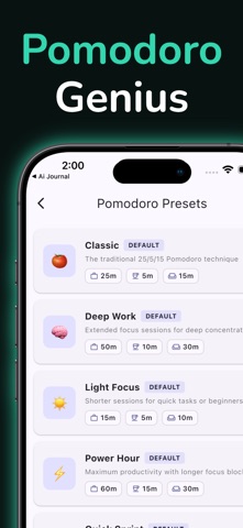 Focus Timer & Task Manager iPhone screenshot