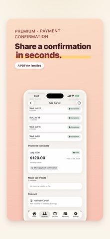 Lessonory: Tuition Tracker iPhone screenshot