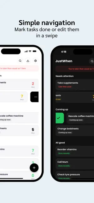 JustWhen: calm task tracker screenshot 2