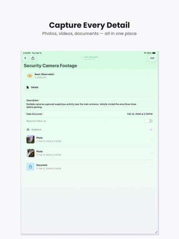 Evidr iPad screenshot