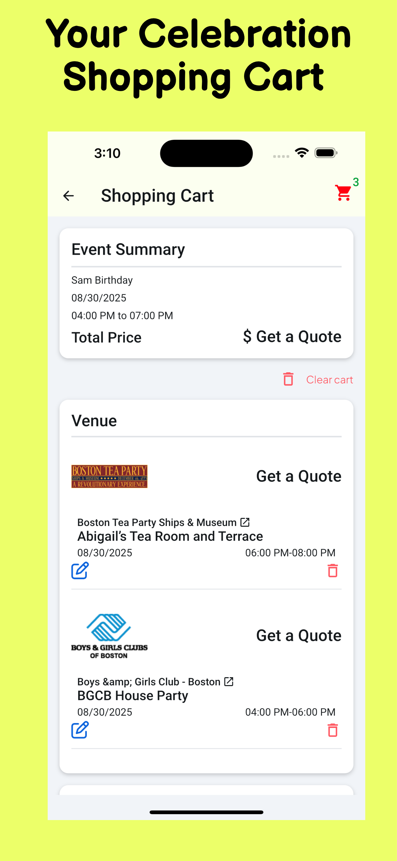 Celebratix App screenshot 5
