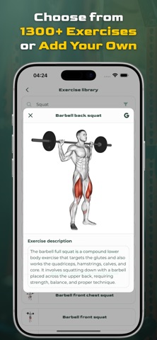 Virtus Athlete Gym Workout Log screenshot