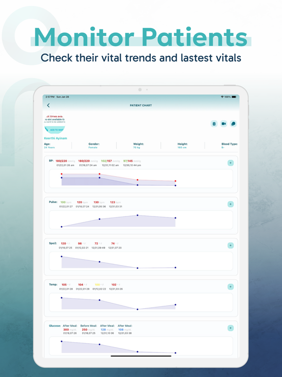 Atelia Health (Doctor) iPad screenshot 2 - Medical app