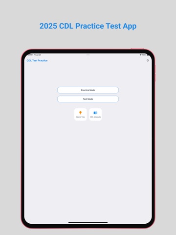 CDL Practice Test 2025 iPad screenshot