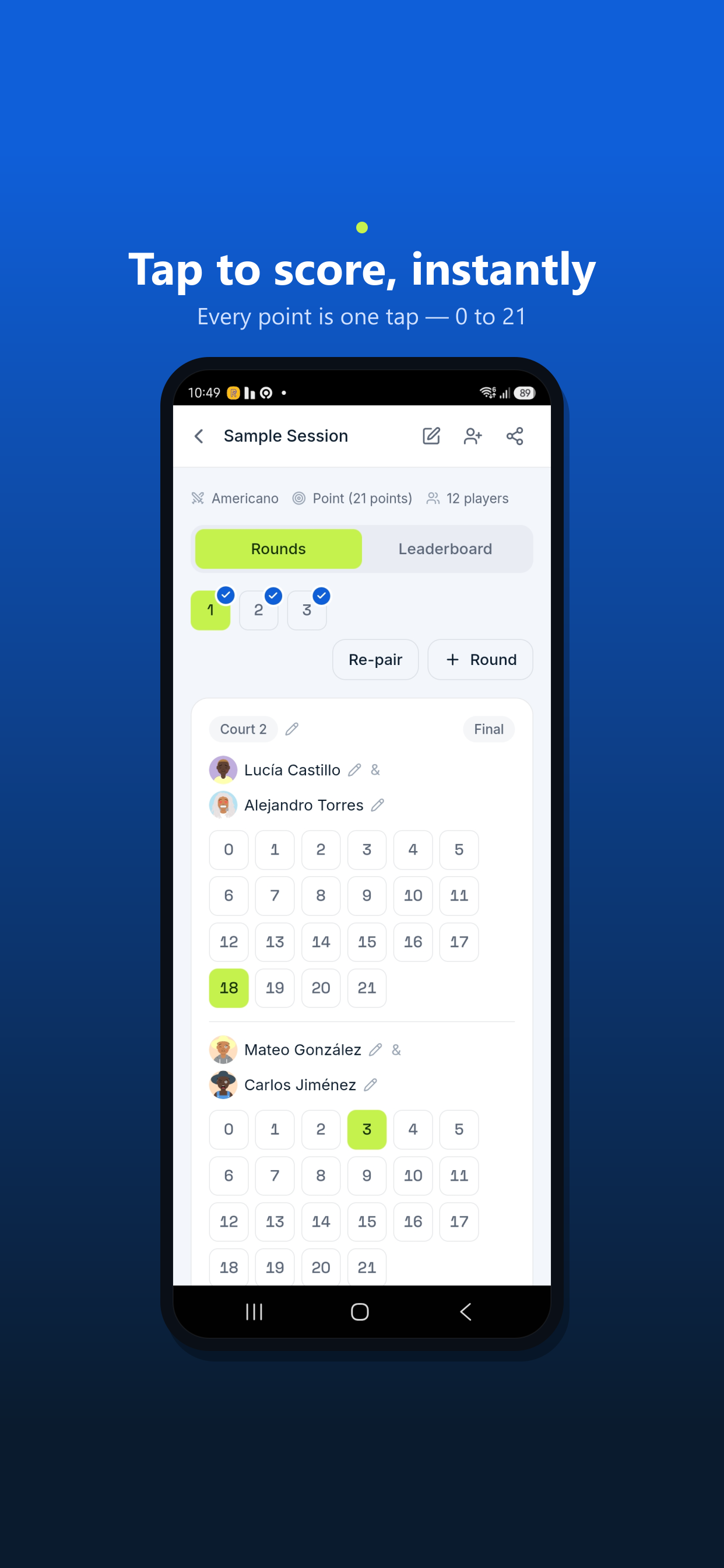 PadelScore - Live Scoring