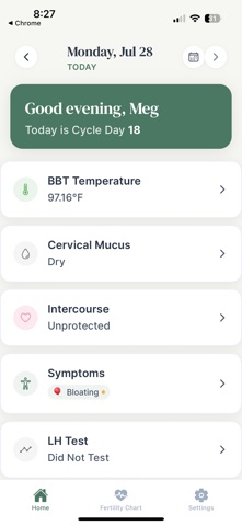 LadyData iPhone screenshot
