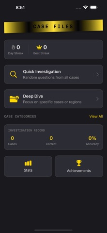 Caseline: True Crime Trivia iPhone screenshot