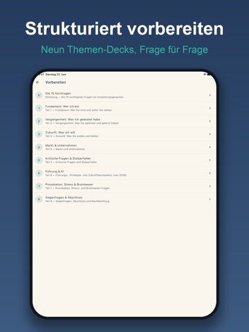 Vorstellungsgespräch iPad screenshot
