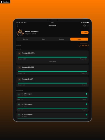 BucketBook · Basketball Stats iPad screenshot