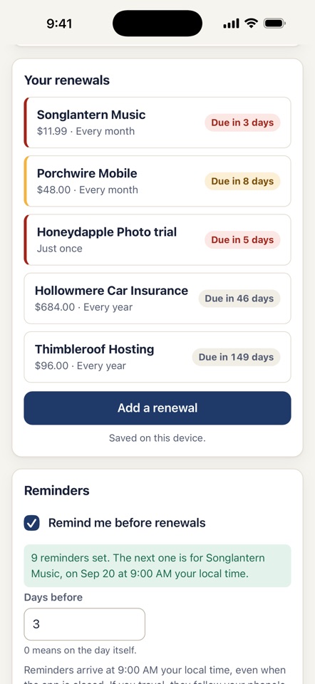 Local Subscriptions & Bills screenshot 2