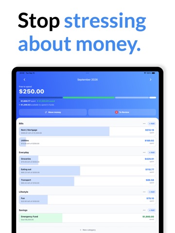 TapSheet: Budget App iPad screenshot 1