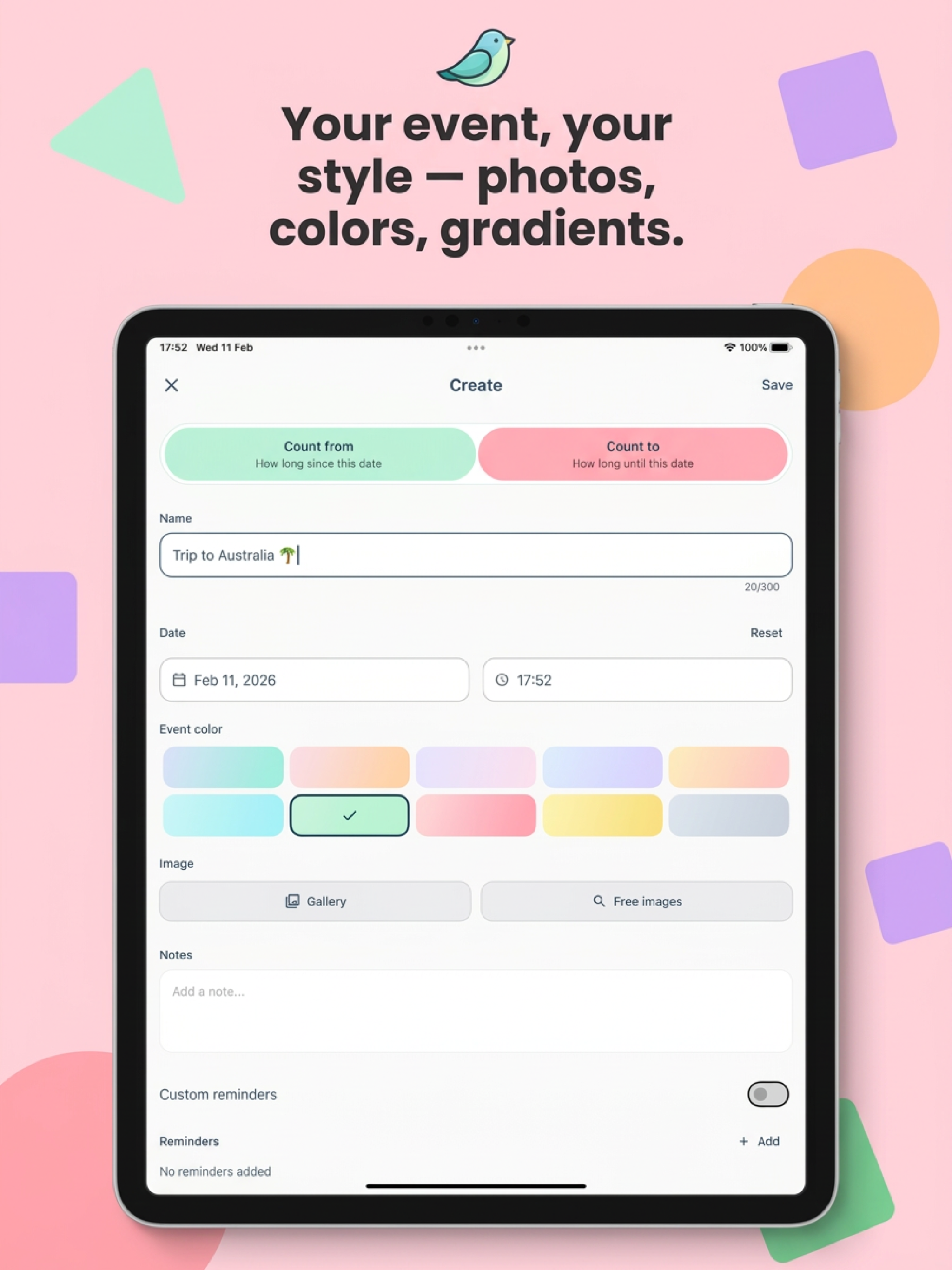 Dailybird: Private Day Counter