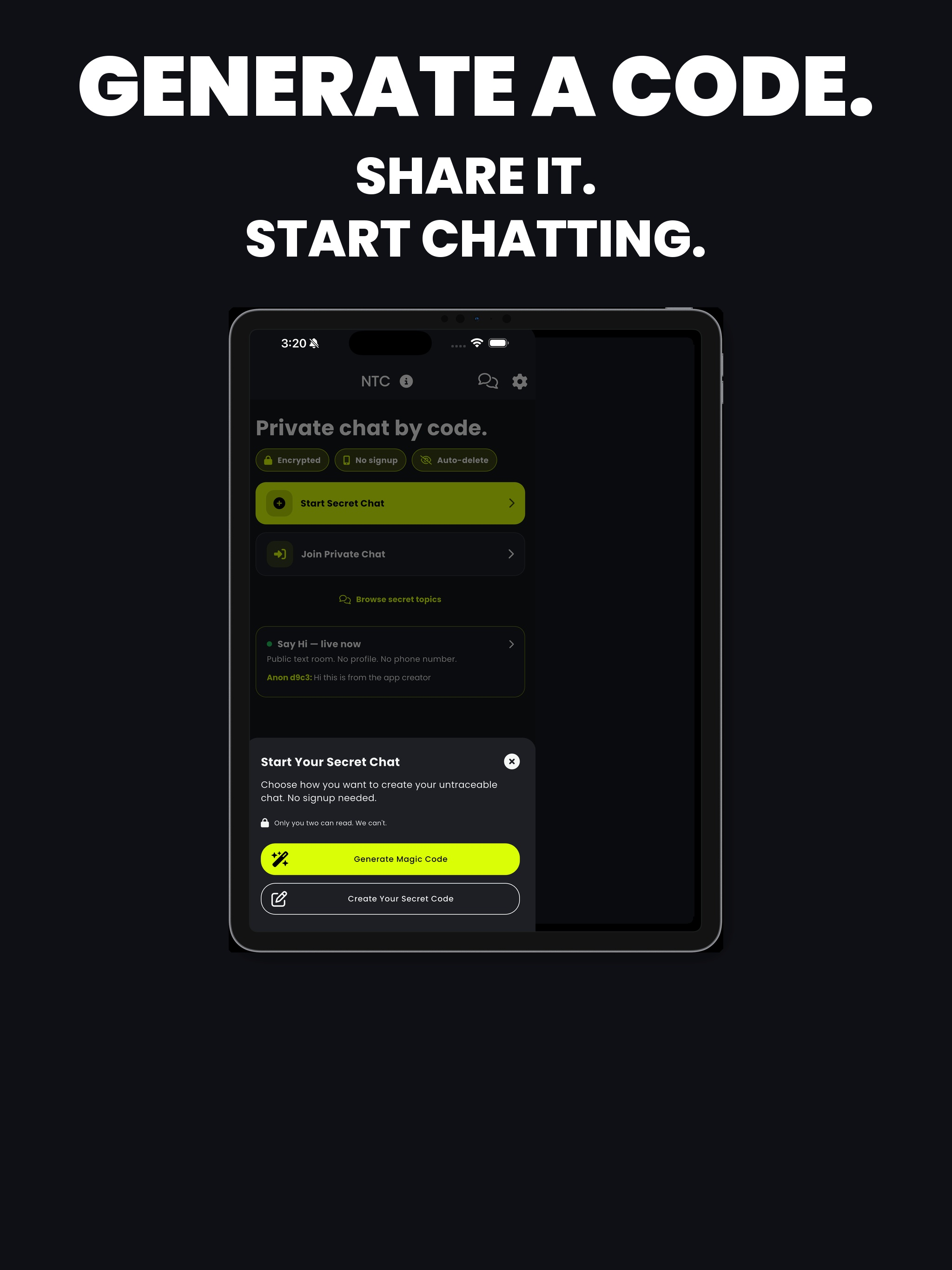 No Trace: Private Code Chat screenshot 11