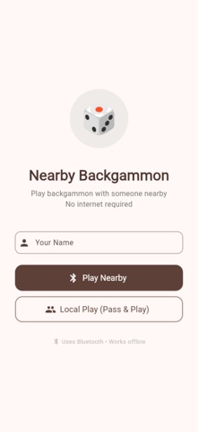 Nearby Backgammon: Bluetooth Screenshot 1 of 3