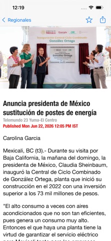 Telemundo Palm Springs 15 iPhone screenshot