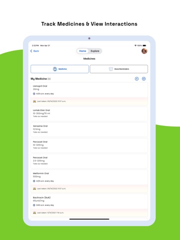 HealthVine iPad screenshot