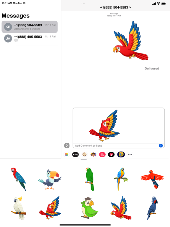 Screenshot #6 pour Parrot Stickers For iMessage