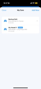 EV Charging Log , Cost & kWh screenshot