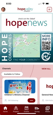 Hope Valley Church app screenshot