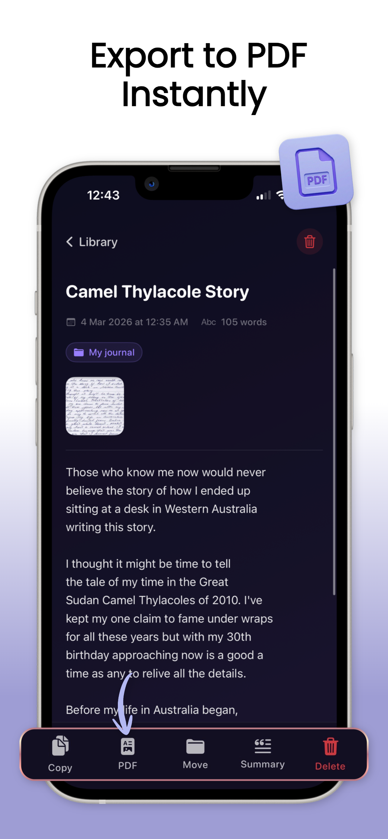 Handwriting to Text & PDF screenshot 2