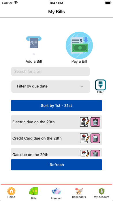 Bills Treasury Screenshot