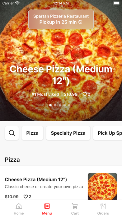Spartan Pizzeria To Go iPhone screenshot 2 - Food & Drink app