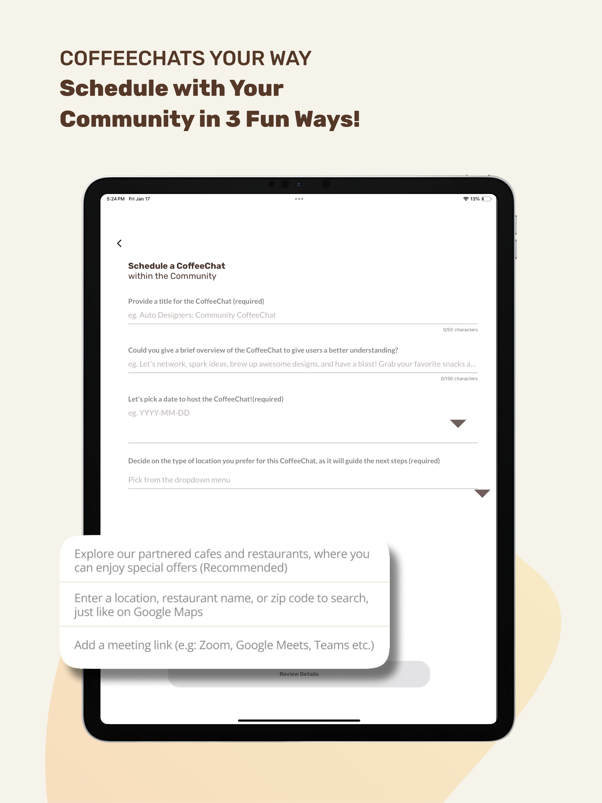 CoffeeChat: Networks Made Real